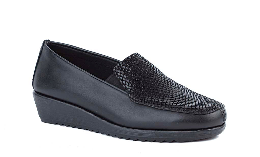 MOCASIN PIEL NEGRO COMBI 4100
