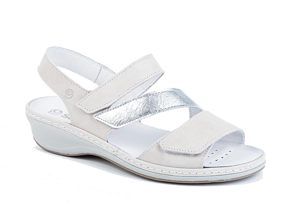 SANDALIA PIEL VELCRO BLANCA 3001