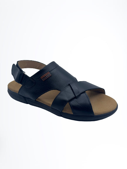 Sandalia Piel Negra 8401
