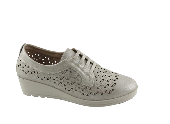 ZAPATO PLATINO CALADO 2504-1