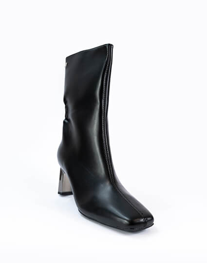 Botín con tacón negra PIEL