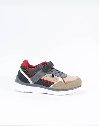 Deportiva gris con velcro