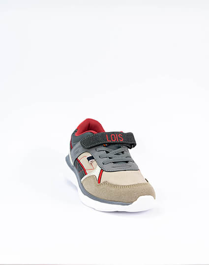 Deportiva gris con velcro