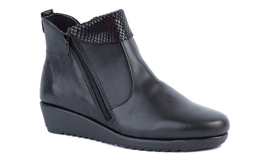 BOTIN PIEL NEGRO COMBI 4102