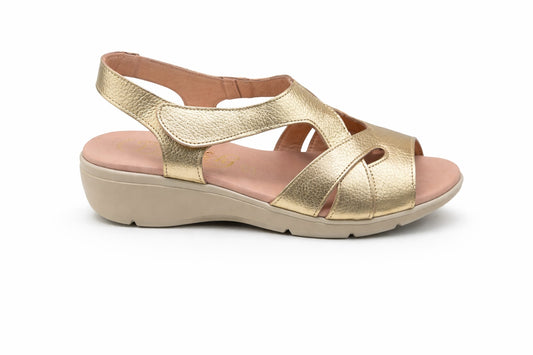 SANDALIA PIEL MESTIZO PLATINO 421