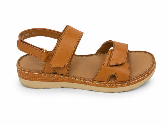 SANDALIA PIEL CAMEL 16551NA