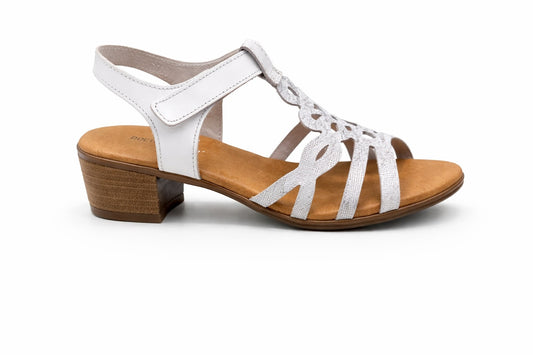 SANDALIA PIEL PLATA 37956