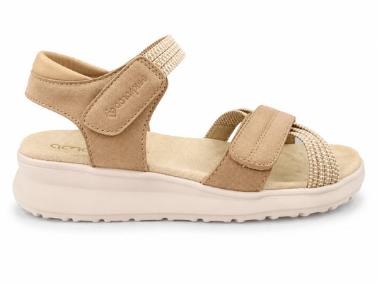 SANDALIA VELCRO BEIG 30159